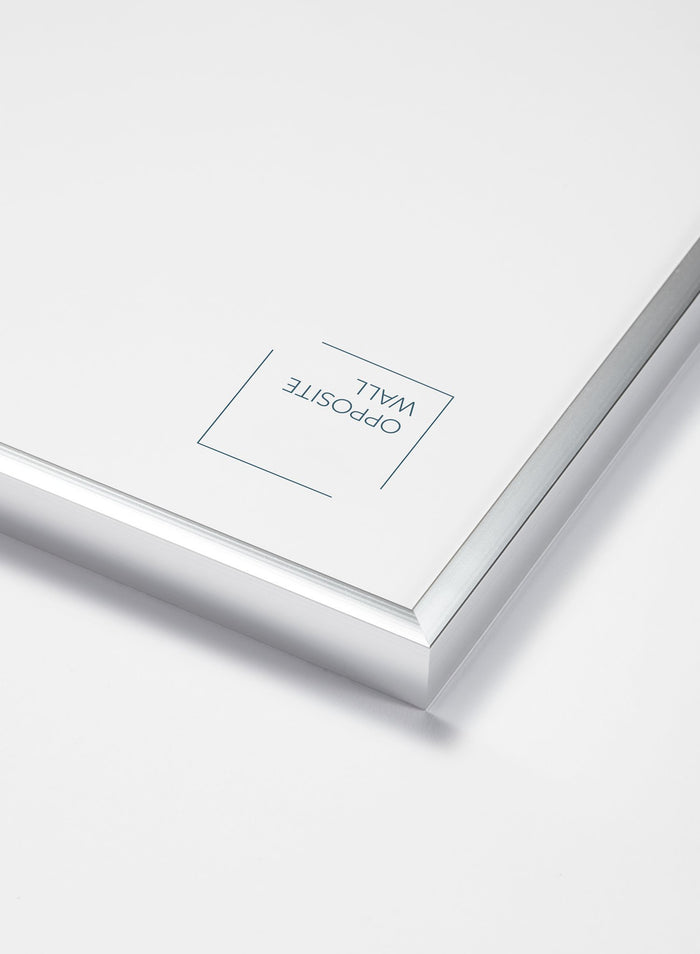 Scandinavian silver aluminum metal frame duo by Opposite Wall - Corner of the frame - Size 5x7 inches