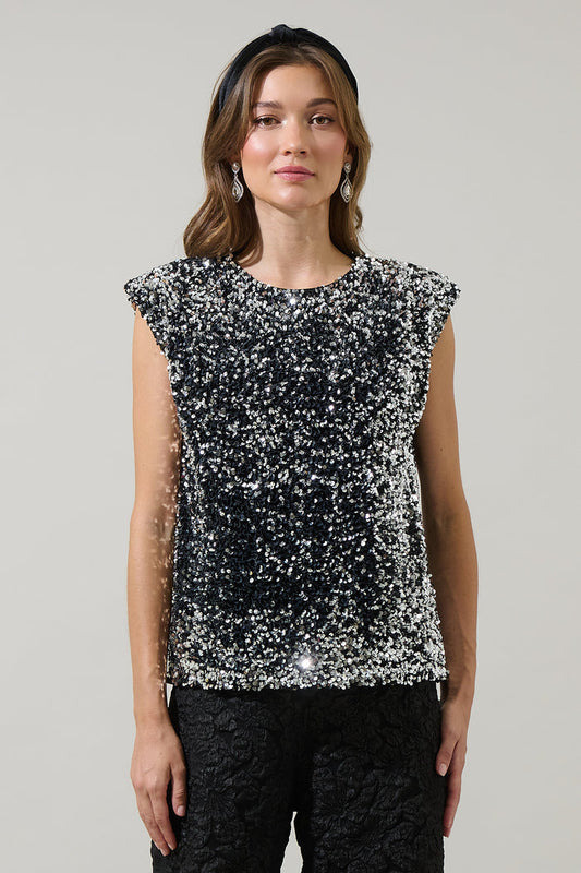 Silvy Sequin Sleeveless Blouse