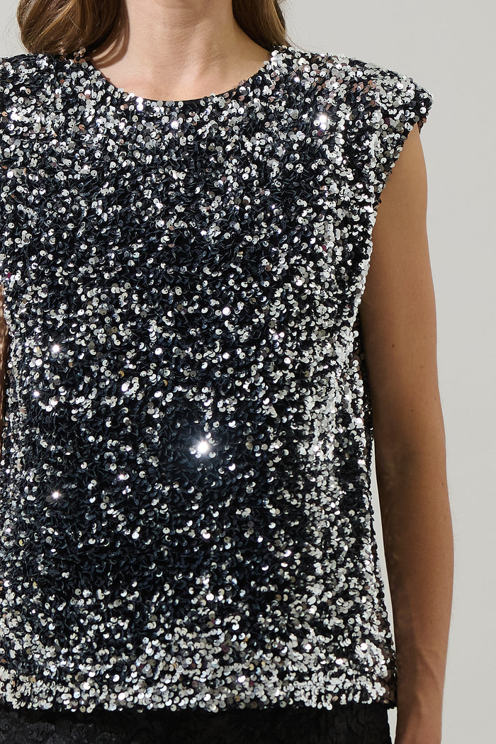 Silvy Sequin Sleeveless Blouse