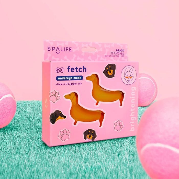 So Fetch Dachshund Brightening Eye Masks – Vitamin C & Green Tea Hydrogel Patches (8-Pack)