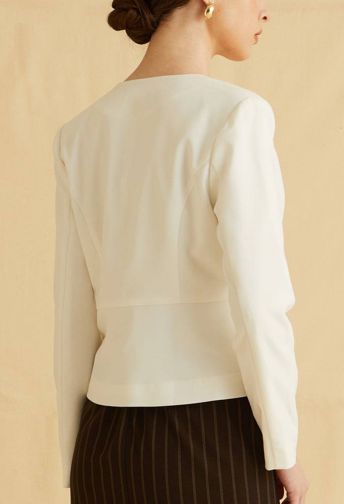 Soft Sculpted Collarless Jacket