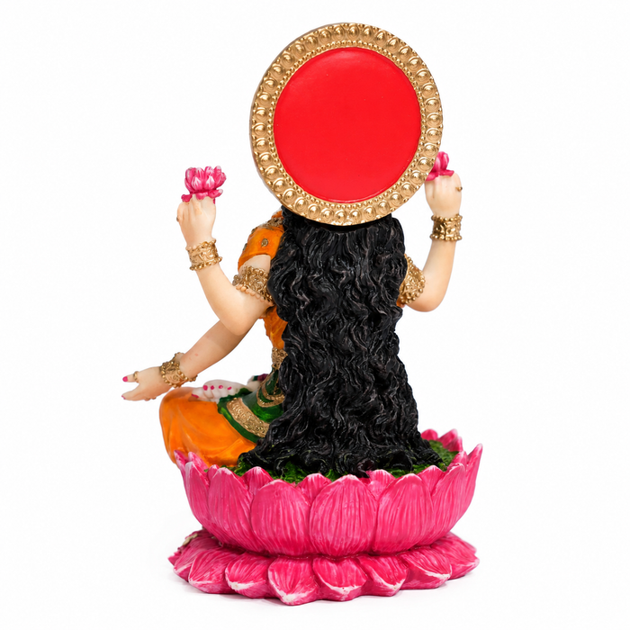 Song of India® Hand-Painted Lakshmi & Ganesha Lotus Figurine Set | Diwali Décor