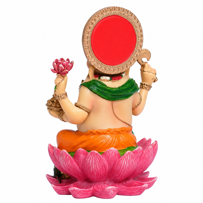 Song of India® Hand-Painted Lakshmi & Ganesha Lotus Figurine Set | Diwali Décor
