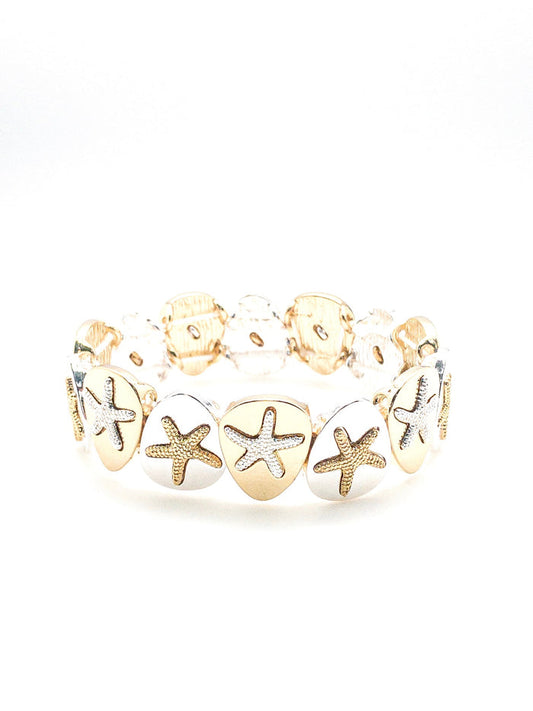 Starfish bracelet- gold and silver