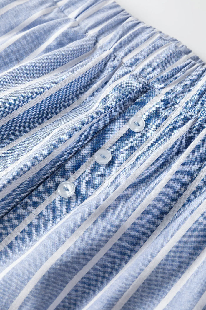 Stripe Buttoned Detail Loose Casual Pants - Bottoms/Pants & Culotte