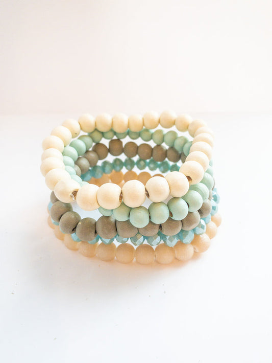 Summer 5 Layered Bracelet. Multi-colored beads.
