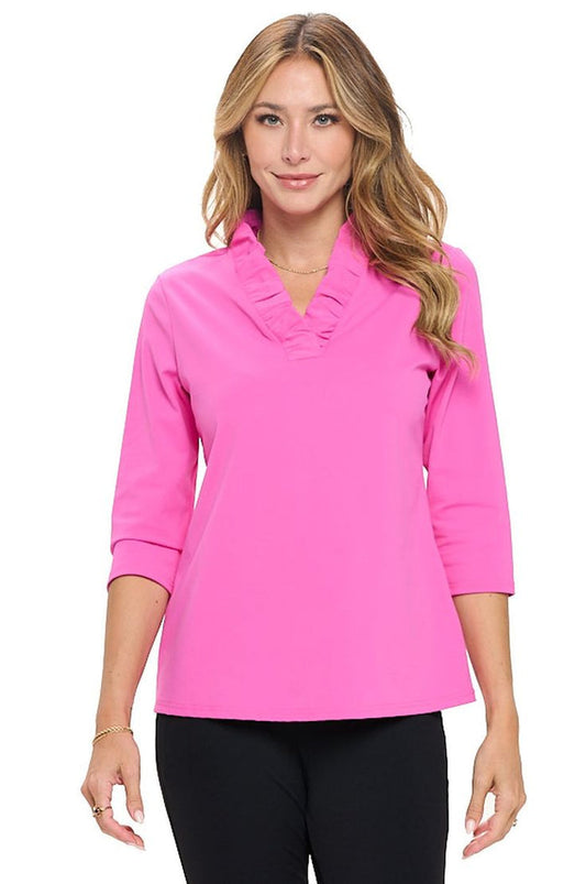 Tabitha Ruffle Neck Top