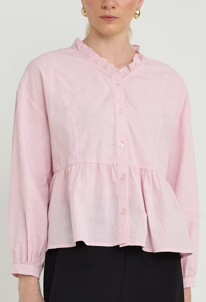 Textured Floral Peplum Blouse