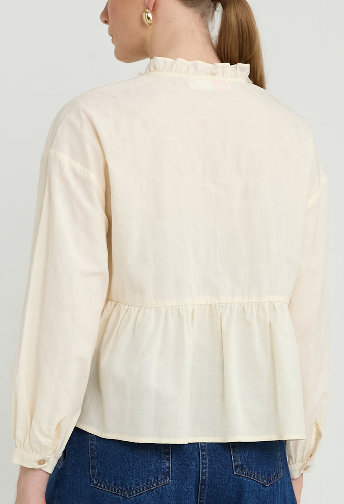 Textured Floral Peplum Blouse