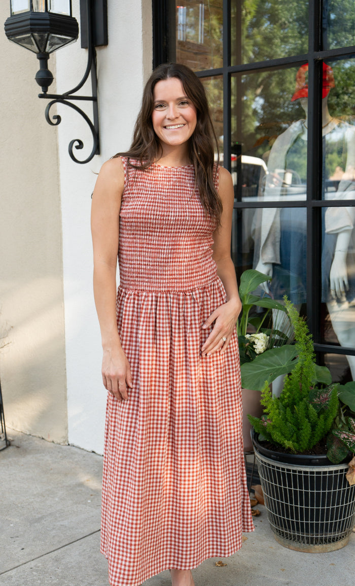 The Sayler Gingham Smocked Dress