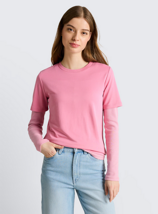 Tom Tailor Loose fit T-Shirt in Pink