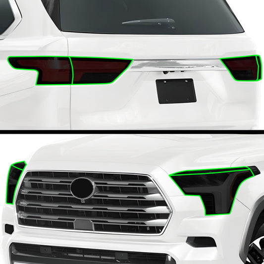 Full Headlight Taillight Precut Smoked PPF Tint Kit Film Overlay Fits Toyota Sequoia 2023 - 2025 - Bogar Tech Designs