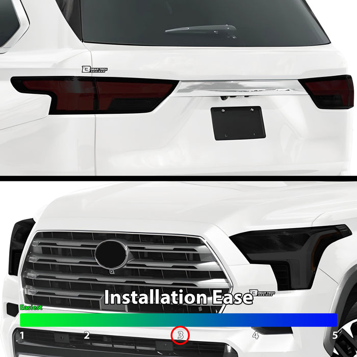 Full Headlight Taillight Precut Smoked PPF Tint Kit Film Overlay Fits Toyota Sequoia 2023 - 2025 - Bogar Tech Designs