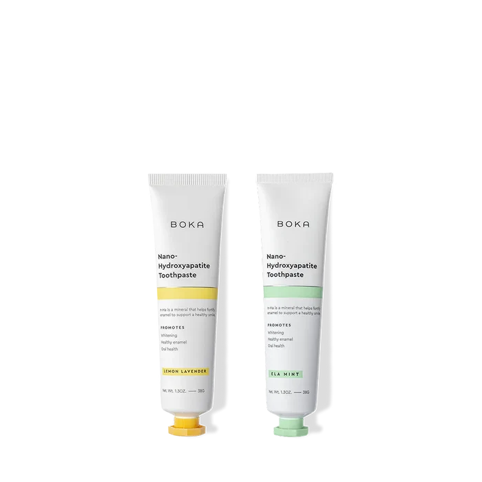 Two tubes of Travel Duo n-Ha Toothpaste 2-Pack to remineralize your teeth on the go.