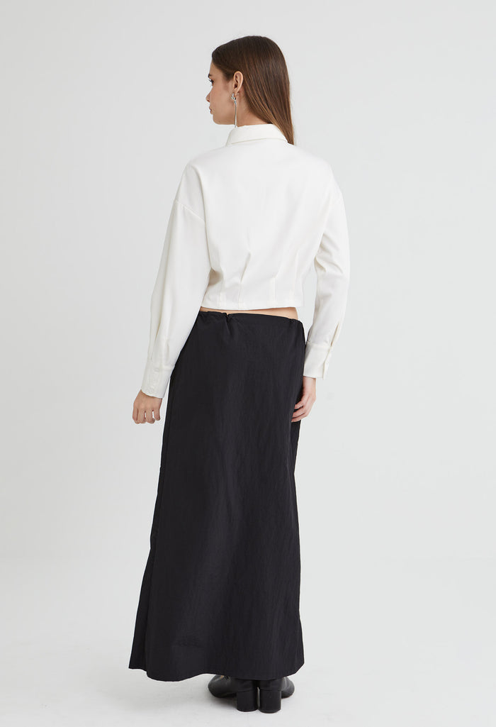 Triple Cuffed Fitted Hem Blouse