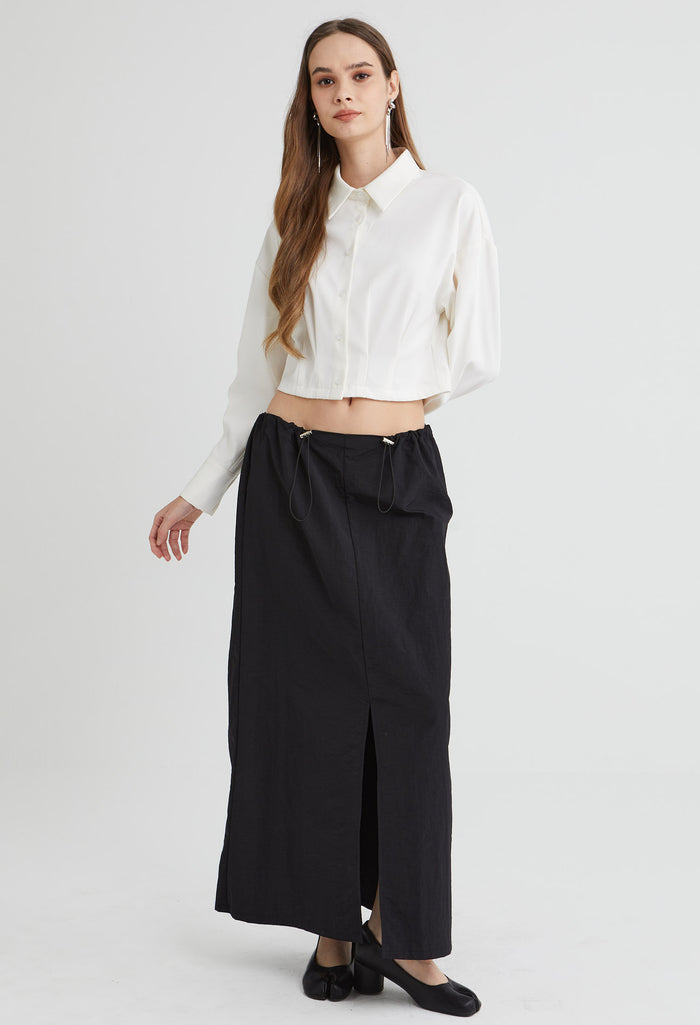 Triple Cuffed Fitted Hem Blouse