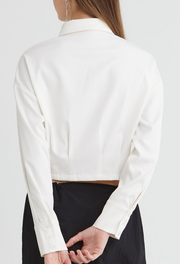 Triple Cuffed Fitted Hem Blouse