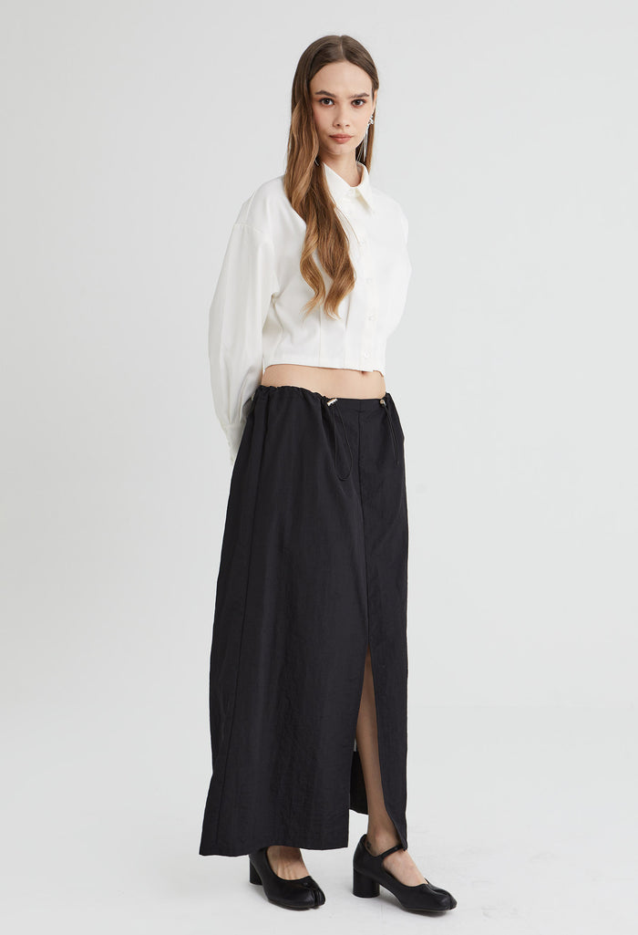 Triple Cuffed Fitted Hem Blouse