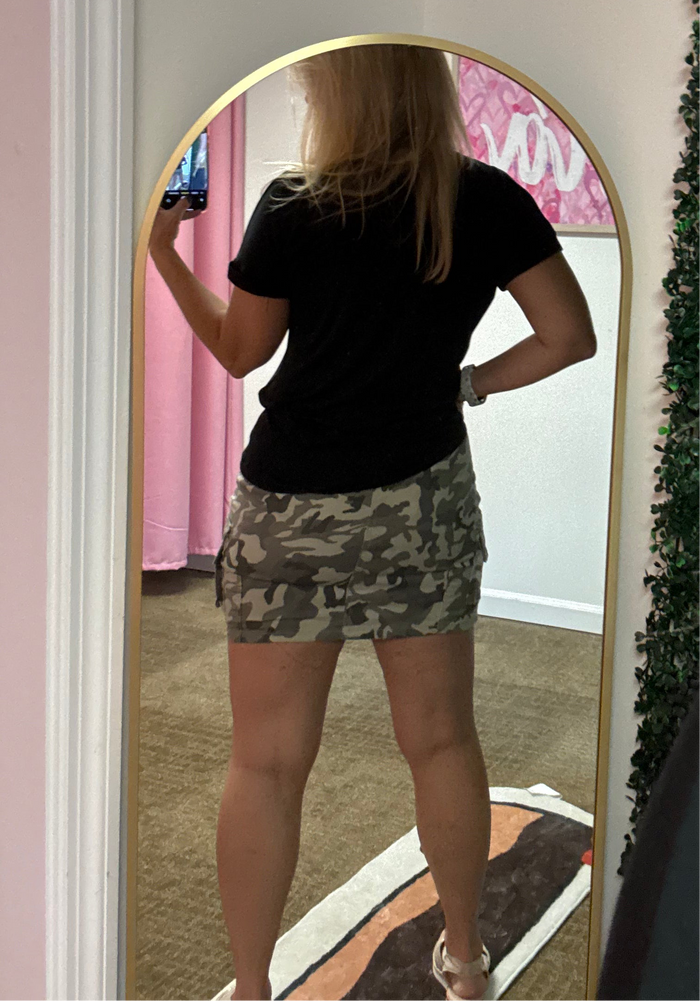 Camo Crush: Mid Rise Cargo Mini Skirt - Skirt
