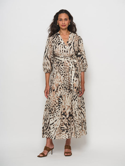 V-Neck Flounced Dress