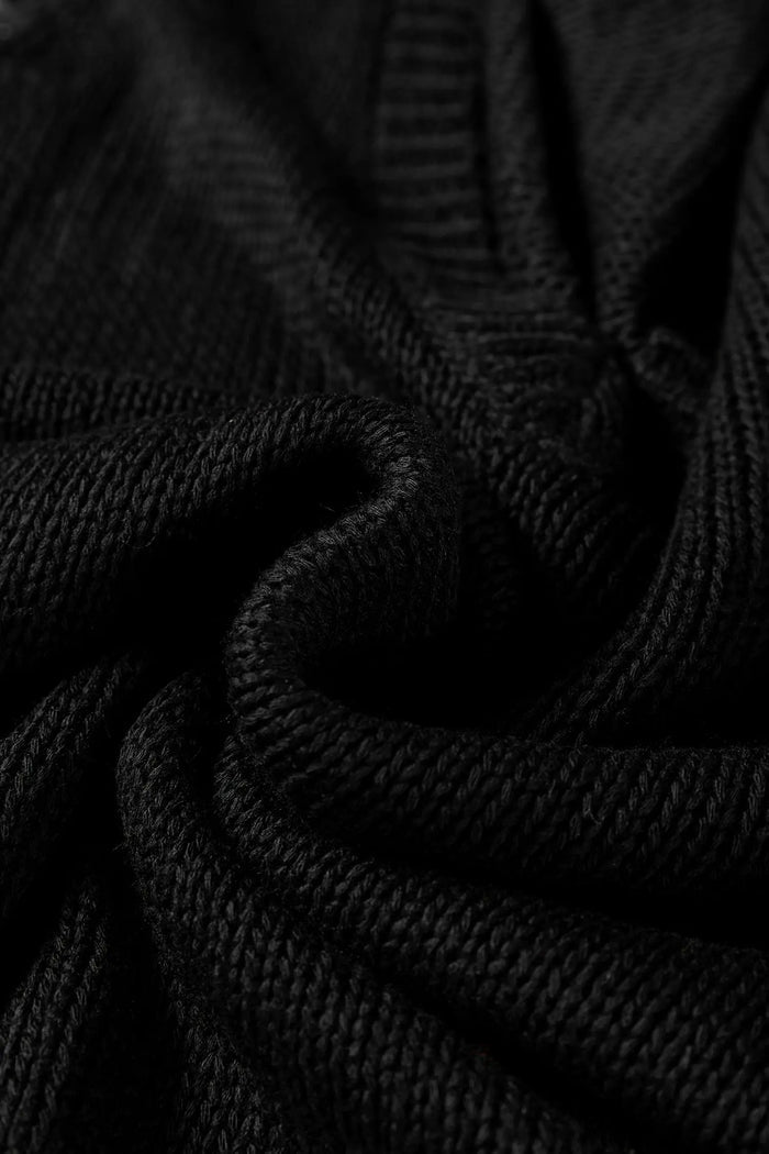 V-Neck Pointelle Knit Sleeve Sweater - Sweaters & Cardigans/Sweaters