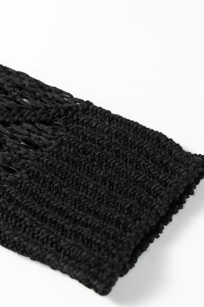 V-Neck Pointelle Knit Sleeve Sweater - Sweaters & Cardigans/Sweaters