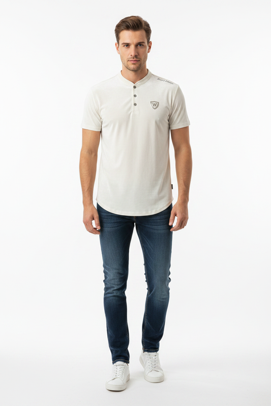 WAM DENIM T-Shirt 79664 Velvet Off White - Front View
