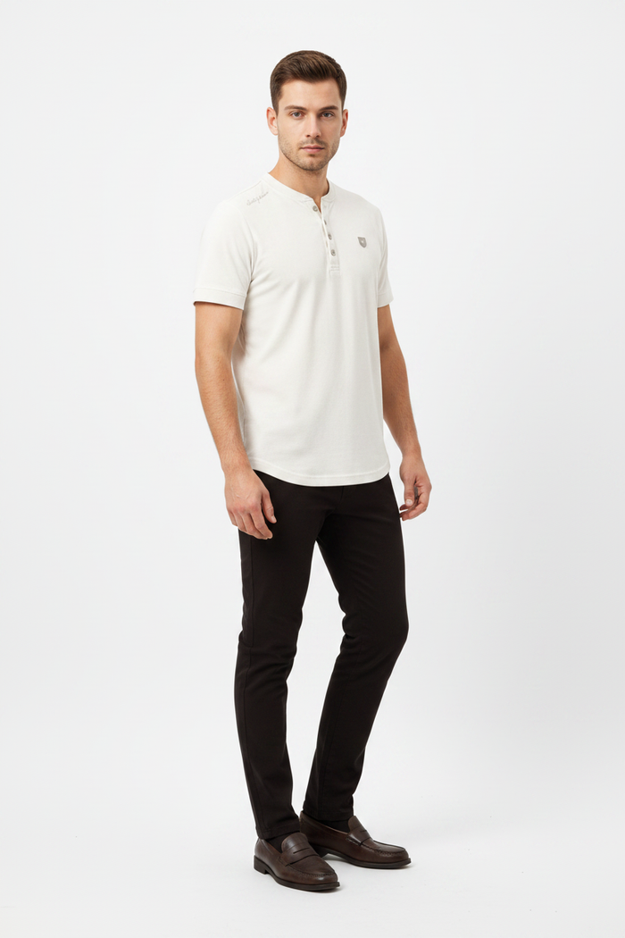WAM DENIM T-Shirt 79664 Velvet Off White - Three-Quarter View