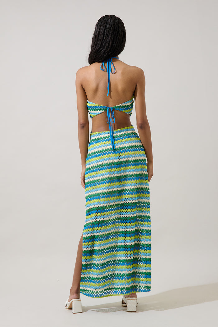 Verma Crochet Halter Maxi Dress