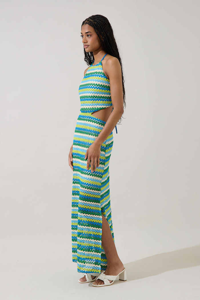 Verma Crochet Halter Maxi Dress
