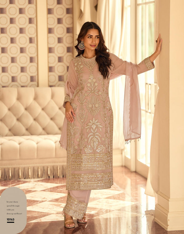 Wedding guest collection : Rishta : Pearl embroidery work suits by Kurti Connection USA