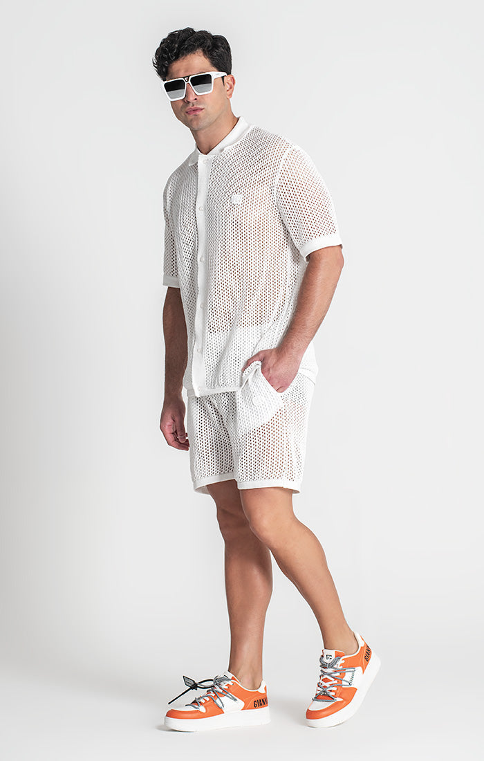 White Azulik Crochet Shirt