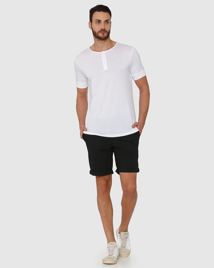 White Henley Neck T-Shirt
