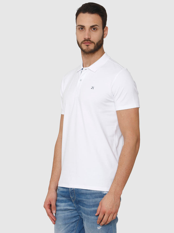 White Polo Neck T-Shirt
