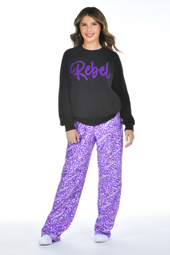 Wild Side Lounge Pants in Purple Leopard