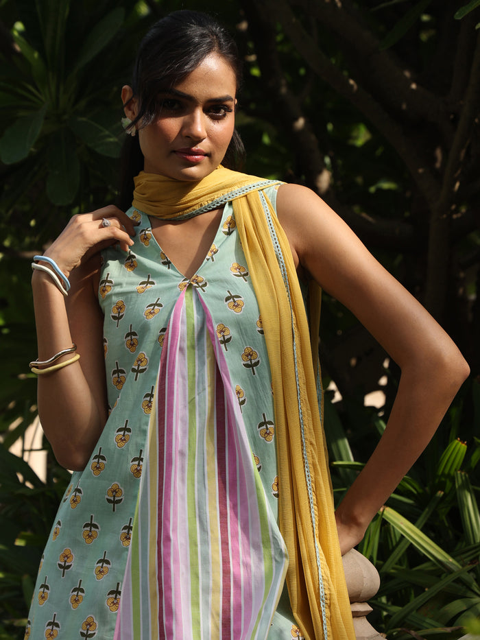 Women’s Cotton Kurta and Farshi Salwar with Dupatta