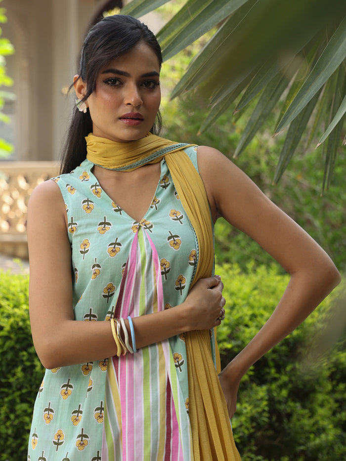 Women’s Cotton Kurta and Farshi Salwar with Dupatta