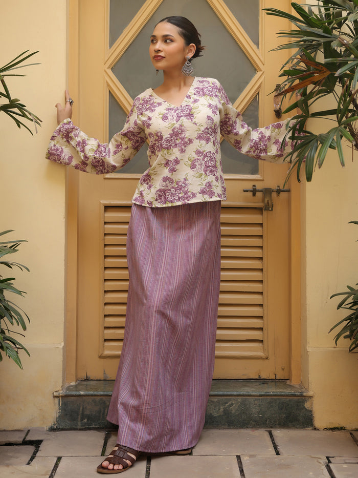 Women's Skirt With Flared Sleeves Top