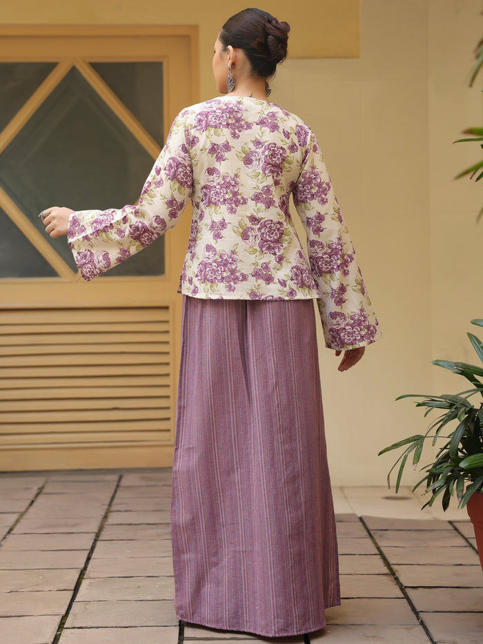 Women's Skirt With Flared Sleeves Top