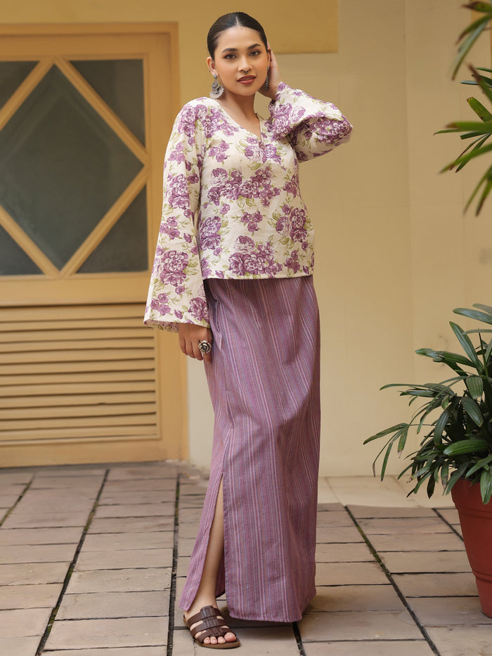Women's Skirt With Flared Sleeves Top