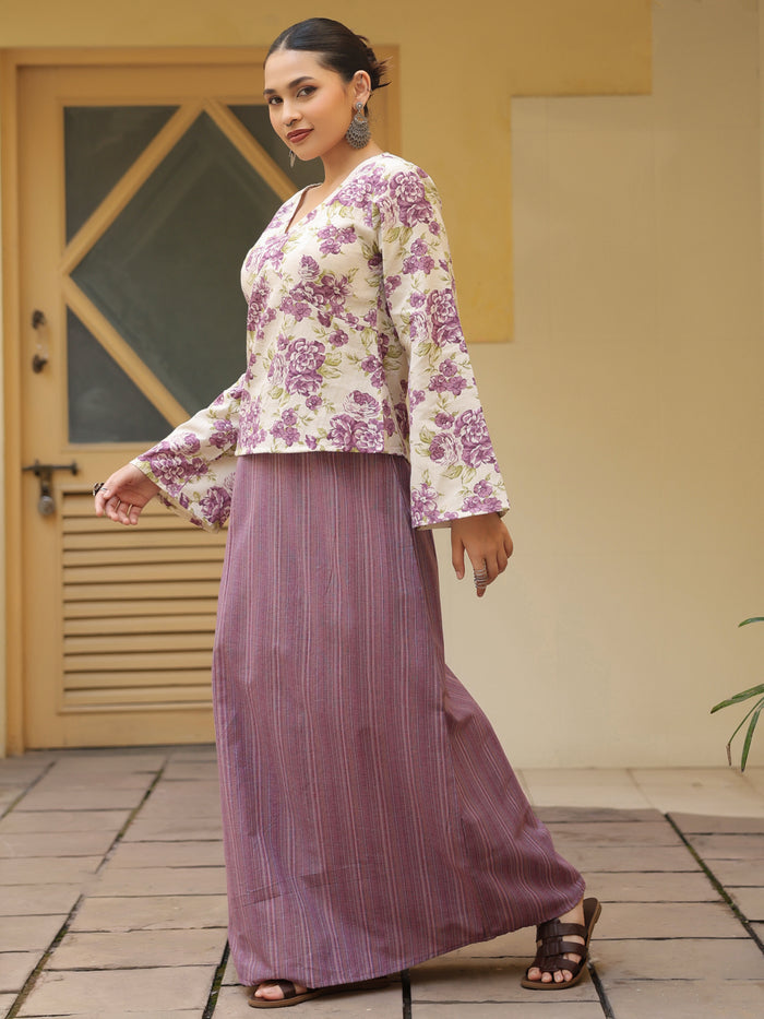 Women's Skirt With Flared Sleeves Top