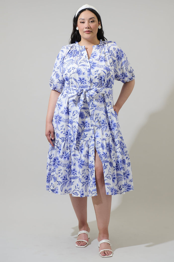Wynette Tiered Midi Dress Maeve Floral Curve