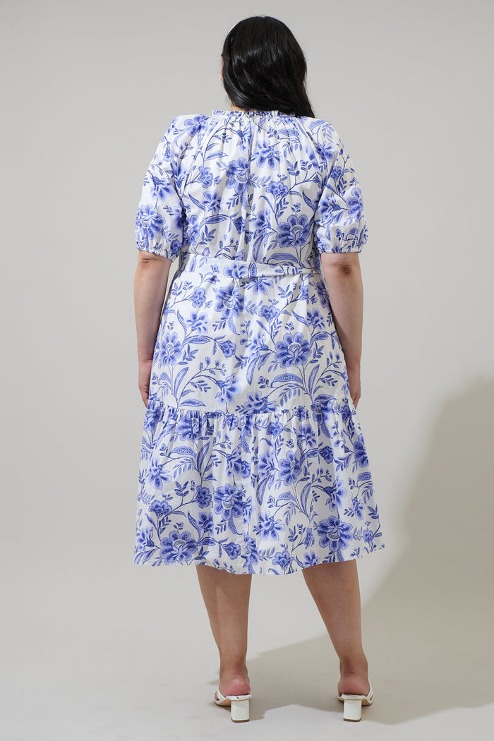 Wynette Tiered Midi Dress Maeve Floral Curve