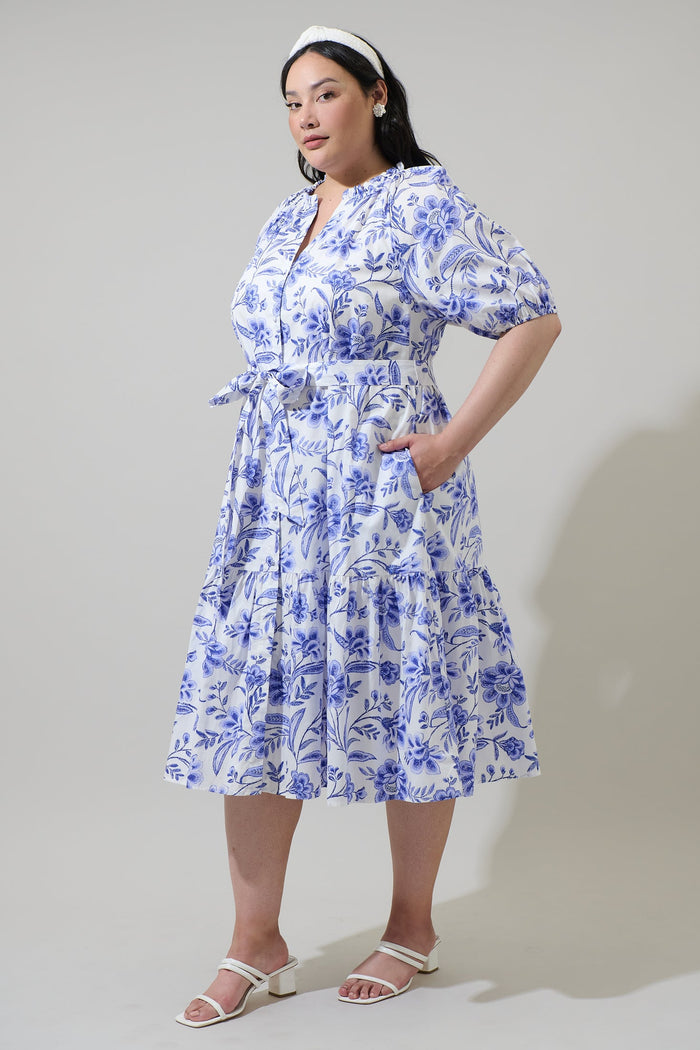 Wynette Tiered Midi Dress Maeve Floral Curve