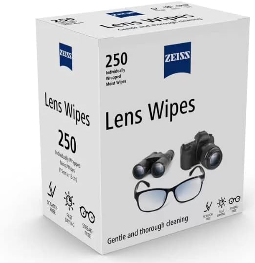 ZEISS Lens Wipes Pack of 250 Individually Wrapped Wipes - Shoppers-kart.com